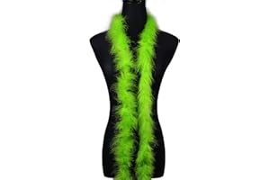 WANRUIDA Boa de plumas Fruta verde de marabú esponjoso de 20g，aprox. 180 cm, para manualidades, bodas, fiestas, decoración de árboles de Navidad，carnaval, fiesta temática