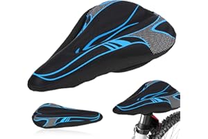Palmcee Bike Seat Cushion Cover, Foam Gel Bike Seat Cover, Extra Soft Bike Seat Cover Waterproof with Rain Cover, Bike Seat Cushion with Reflective Strips More Safer, Cycling Accessories for Bike