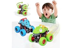 Winstico Monstertruck, 2 Stück Dinosaurier 360 Grad Rotierende Auto Geschenke für Jungen Kinder ab 3 Jahre
