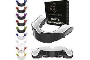 S SELF MARK Mouth Guard Gum Shield – Professional Mouth Guard for Contact Sports, Rugby, Martial Arts, Karate, Rugby, MMA, Boxing, Hockey, Football Flexible for Youth & Adult