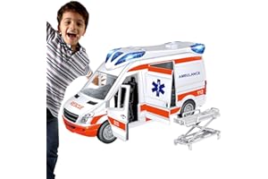 GENERIC Toy Ambulance, Large Medical Ambulance Toy Includes Stretcher, Opening Door, Lights And Sounds To Glide The Doors Can Be Opened Suitable For Children From 3 To 8 Years
