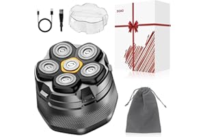 DOAO Head Shavers for Men,2025 Upgraded 6D Flexible Head Shaver for Bald Men, Wet/Dry Electric Shaver, Rotary Shaver with LED Display, USB-C Port Titanium Bald Razor (A6-Pro)
