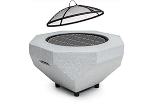 Blumfeldt Feuerschale, Tragbare Feuerstelle Outdoor, Feuerschalen für den Garten, Terrasse & Camping, Feuerschale mit Grillrost & Holzlagerfach, Sichere Stahlschale, Feuerstelle 65 x 51 x 65 cm