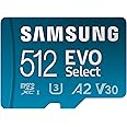 Samsung EVO Select microSD-Karte + SD-Adapter, 512 GB, Speicherkarte für Smartphone und Tablet, UHS-I U3, Full HD, 130 MB/s L