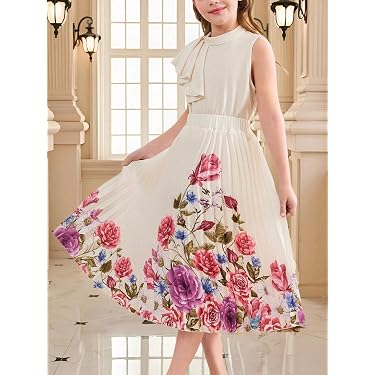 Vestito Bambina Maniche Lunghe Con Gonna A Orlo A Punta - Abito 2 In 1 Autunnale, Con Cintura, Colori Nero-rosso E Nero-colorato