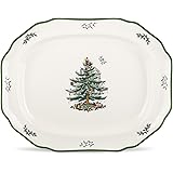 Spode Christmas Tree Collection 19" Sculpted Platter - Nostalgic Tree Design, Holiday Serving Tray for Christmas Dinners - Fine Porcelain, Dishwasher & Microwave Safe, Vintage-Inspired Tableware