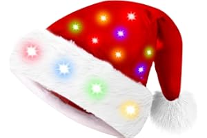 Giggling Getup Weihnachtsmütze, Premium-Weihnachtsmütze, Plüsch-Weihnachtsmütze aus rotem Samt mit Bommeln, Einheitsgröße für Erwachsene und Kinder als Weihnachtsfeiergeschenk