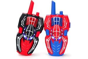GIDDYGLOW Kids Spider Walkie Talkies Toys for 3 4 5 Year Old Boys,Outdoor Toys Gifts for 5-6-7-8 Years Boy Girl Birthday Presents for Kids Age 3-6-9 Two-Way Radio Walkie Talkies for Camping Hiking Garden Toy