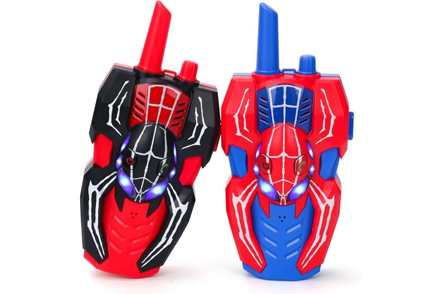 Kids Spider Walkie Talkies Toys for 3 4 5 Year Old Boys,Outdoor Toys Gifts for 5-6-7-8 Years Boy Girl Birthday Presents for Kids Age 3-6-9 Two-Way Radio Walkie Talkies for Camping Hiking Garden Toy