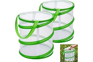 2 Pcs Butterfly Net, Insect Lore Butterfly Garden Enclosure, Stick Insect Starter Kit with Live Caterpillars, Butterflys Catc