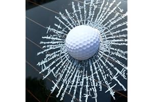 PORFEET Etiqueta Engomada del Coche, Divertido 3D Pelota De Golf Golpe Ventana Grieta Calcomanías del Parabrisas del Coche Etiqueta Decoración Blanco