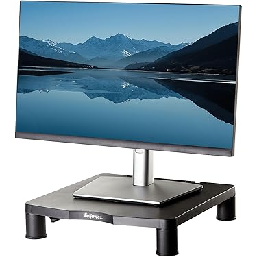 Bambus Monitorständer Mit Staufach - Schickes Schreibtisch-Organizer Mit Schiebetüren