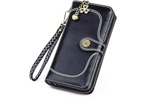 RRANCharltu Portefeuille Femme Grande Capacité Femme Portefeuille Cuir Porte-Monnaie