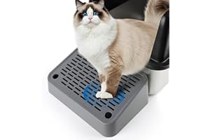 Bartuke Rampa dla kota do kuwety, stołek pedałowy dla kota, z funkcją filtra, dla małych i starszych kotów, łatwe czyszczenie, ciemnoszara