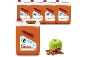 ‎GAMIX Windscreen Antifreeze with Apple & Cinnamon Fragrance, Streak-free and Effective Windscreen Cleaner for Winter, Ready-to-Use Antifreeze Windscreen Washer, 4 x 5 L = 20 L