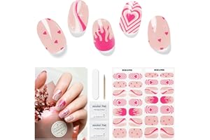 ‎DUKASOU Nail Foil UV Hardening – Pack of 28 Nail Stickers Valentine's Day UV Gel Nail Foils Self-Adhesive Nail Stickers Heart Nail Polish Strips Gel Nail Stickers in Salon Quality Art Stickers DIY for