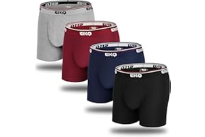 IGOLUMON Mens Boxers Shorts Multipack 4 Pack with Fly Bamboo Rayon Boxers Comfortable Briefs Mens Underwear Classic Fitted Hipster Mens Underpants