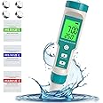 Gluckluz Digital PH Meter 7-in-1 TDS/EC/Salt/S G/Temps/ORP Water Quality Tester Waterproof Pen Tester with LCD Display & 0.01 High Accuracy & ATC System & 3 PH Buffer Powder for Pool Aquarium