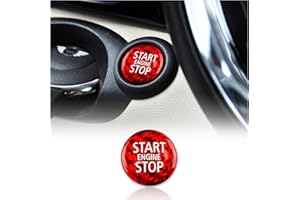 KUNGKIC in fibra di carbonio auto motore Start Stop Button Cover decorativo per Mini Cooper R55 Clubman R56 R57 R58 R59 R60 Countryman accessori (rosso)