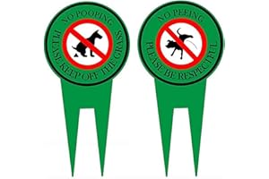 SCOUTTEEMO Double Sided No Pooping Dog Sign No Peeing Sign With Stake Please Keep Off The Grass & Be Respectful Stop Dogs From Pooping Peeing On Lawn