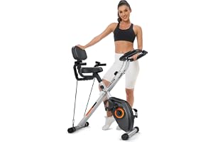 YOSUDA Hopfällbar motionscykel med 8/16-nivåers magnetmotstånd, 5-i-1 tyst inomhuscykel, LCD-display, bekväm storsadeldyna &