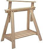 Cavalletti Pieghevoli In Legno Di Abete - Set 2 Pezzi 75x75 Cm, Per Tavoli Da Lavoro Fai Da Te - Foto 2