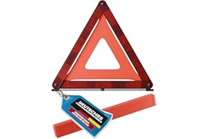 ‎THOMATEX Thomatex® Warndreieck – Klappbares Sicherheitsdreieck, konform nach ECE R27 – Stabile Standfüße & Reflektoren – Für Auto, LKW & Motorrad – Autozubehör – Made in Germany