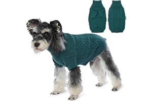 Hjumarayan Hundepullover - Warme Hunde Pullover Schlicht & Elegant Hundepullover Kleine Hunde mit Beinen Schöner Hundepulli mit Geschirrloch Hunde Pullis für Chihuahua (Pfauengrün M)