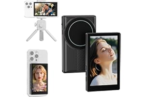 AMAZEAR Magnetischer Telefon Vlog Selfie Monitor Bildschirm mit Touchscreen-Steuerung, HD Wireless Bluetooth Remote, Rückkamera Monitor für Live Stream TikTok YouTube, Kompatibel mit iPhone & Android