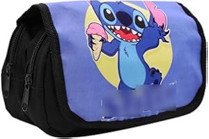BSNRDX Stitch Astuccio,Astuccio Grande Portamatite capacità,Stitch Kids Pencil Case Portapenne Cosmetic Bag Storage Sacco per Bambini Adolescenti Ragazzi Bambini Casa Ufficio Scuola
