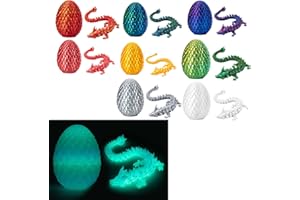 VIMAZ 3D Printed Dragon with Egg,3D Printed Gem Dragon with Detachable Mystery Dragon Scale Egg Kids Adults Fidget Toys for Autism/ADHD 11.8'' Gem Dragon 5.1'' Scale Egg,3D dragon