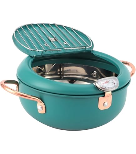 Friteuse émail noir 26 cm avec panier et couvercle - Baumalu