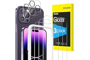 SPARIN Folia ochronna dla iPhone 14 Pro 6,1 Cala z Obiektyw Aparatu Ekranu, Szkło Hartowane Film Folia, 3+2 sztuki
