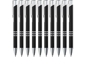 GIMEI® Metal Ballpoint Pens Pack of 20 Premium Ballpoint Pen Set, High Quality, Easy and Soft Writing, Blue Ink, Visual Eye-Catcher in Black