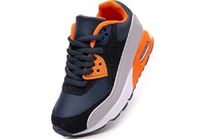 Daclay Zapatos niños Niñas Deportivo Transpirable Malla con Parte Superior de Cuero cómoda Suave Cordones Zapatillas Sneakers
