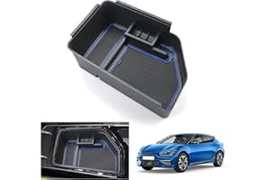 [UK RHD] GAFAT Ki-a EV6 GT Line 2021-2024 2025 Centre Console Storage Box, EV6 2023 UK Armrest Organiser Tray Centre Armrest Glove Box, Compatible with Kia EV6 Accessories (Blue)
