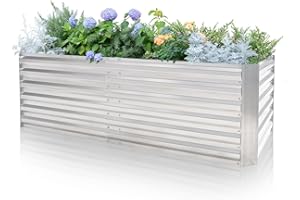 Byhagern Galvanized Raised Garden Bed Outdoor, Large Metal Planter Box Large Raised Bed for Vegetables.…