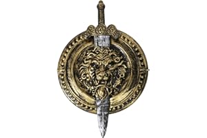 I LOVE FANCY DRESS LTD Conjunto TEMATICO DE Espada Y Escudo Dorados con Detalles Accesorio para Disfraces TEMATICOS