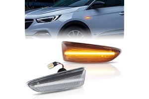 ‎OZ-LAMPE OZ-LAMPE LED Blinker für O-Pel Astra K Astra J Zafira C Insignia B Grandland X, LED Seitenblinker 2 Stücke Transparent, LED Blinkleuchte mit Canbus