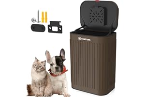 PAWZIDEA Dog Poop Trash Can Outside Wall Mounted, Dog Waste Trash Can with Lid, Hanging on Fence, Garbage, Outdoors, Metal Dog Poop Container, Small Garbage Can Odor Control w/Activated Carbon Filter
