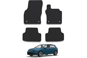 CAR MAT CO Rubber Car Mats Compatible with VW Golf MK8 (2019+) Tailored Fit Car Floor Mats Set Accessory Custom Fit Anti-Slip Backing Heavy-Duty Waterproof Easy-Clean Durable All Weather Full Coverage