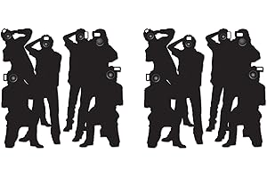 Beistle S52088AZ2 Paparazzi Requisiten aus Kunststoff, Schwarz/Weiß, 4 Stück