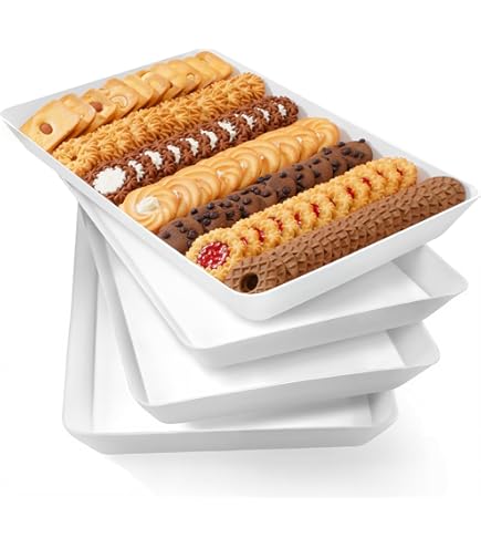 NAMYEUT 8 stuks plastic dienblad, kleurrijk, 24,5 x 18 x 1,5 cm, rechthoekig, mini-dienblad, plastic dienblad, klein dienblad, kunststof, rechthoekig, voor keuken, café, bakkerij, restaurant