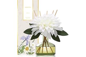 ‎SAUSSAVITA Saussavita Blume Raumduft Reed Diffuser für120 Tage, Aroma Diffuser mit 7 Duftstäbchen, Natürlich Langanhaltend Raumdüfte, Lufterfrischer für die Büro und Badezimmer (Ungezügelter Tau)