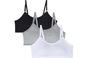 EDS Service Teen Girls Bra, Crop Top Bra with Adjustable Should Strap, Soft Padded Kids Training Bra for Age 12-16 Years Pack of 3