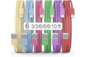 GEJIN [Apple MFi Certified] Ladekabel, 6Pack(1/1/2/2/2/3M) USB A auf Schnellladekabel,lightning Kabel Kompatibel mit iPhone 14/13/12/11 Pro Max/XS MAX/XR/XS/X-multicolor