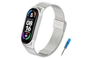 BDIG Compatibile con Xiaomi Mi Band 5, cinturino in metallo MiBand 4/3, cinturino di ricambio impermeabile in acciaio inox, accessorio per orologio Xiaomi Mi Smart Band 5