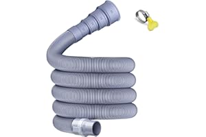 Beiyan 5M Zusammenklappbares Abwasserschlauch Wohnwagen mit Verstellbarem Adapter, Ablaufschlauch Waschmaschine für Wohnmobil, Anhänger und Wohnmobil Anhänger, auslaufsicher, platzsparendes Design