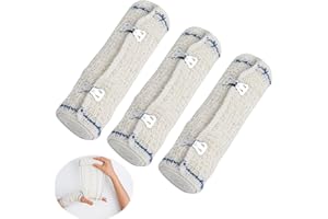 FANTASYON Lot de 3 Bande de Crêpe - 15cm x 4,5m,Bandage Élastique,Bande de Crepe,Bande Extensible de Compression avec Clips en Métal pour Soutien des Blessures Sportives