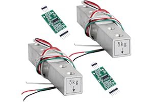 Geekstory 5kg Digital Load Cell Weight Sensor+HX711 AD Weighing Sensor Module High Precision for Arduino DIY Electronic Portable Kitchen Scale（2 Sets）